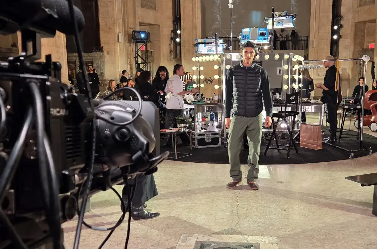 Camera POV of fashion show at Halles de Lumières in NYC