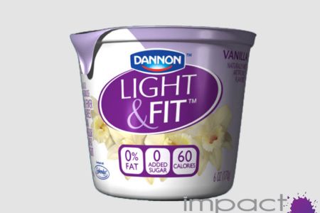 3D Dannon Light & Fit yogurt package concept rendering