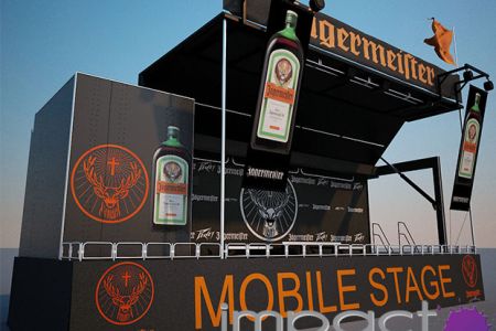 3D rendered mobile stage for Jaegermeister concert series