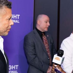 Actor Wilson Cruz being interviewed at the Outright International Gala, captured by Impact Studios