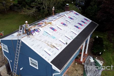 Aerial drone inspection videography of Agfa commercial roofing