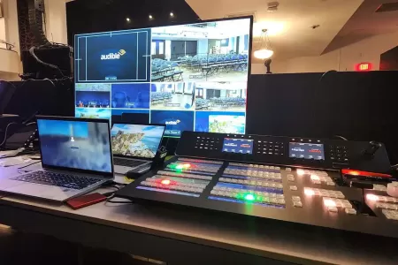 Blackmagic video switcher multi-camera production at Audible 