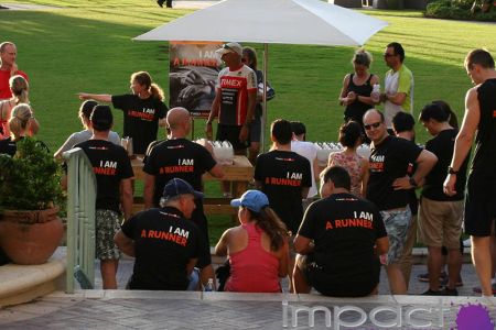 Group of athletes ready to participate in 'I Am A Runner' event sponsored by Timex
