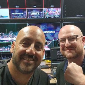 Impact Studios Director John Carboni and Graphics Lead After 16-Hour Live Broadcast Show Day