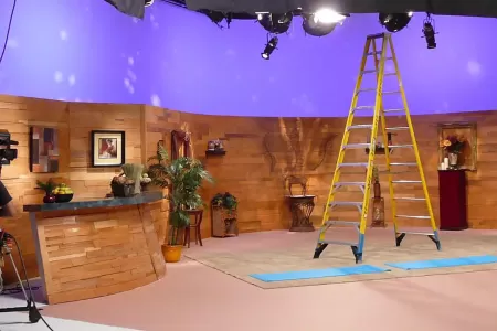 Lighting setup for multi-camera fitness video production by Impact Studios