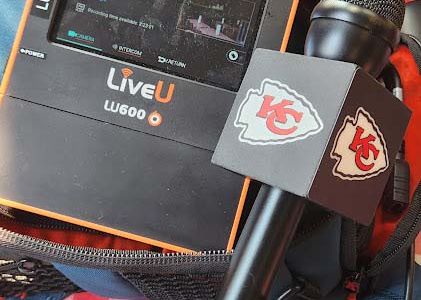 Live U on location for REMI shoot for Kansas City Chiefs opener