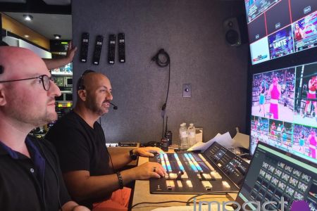 Mobile Television Production Truck For Live Boxing Event Broadcast And Streaming
