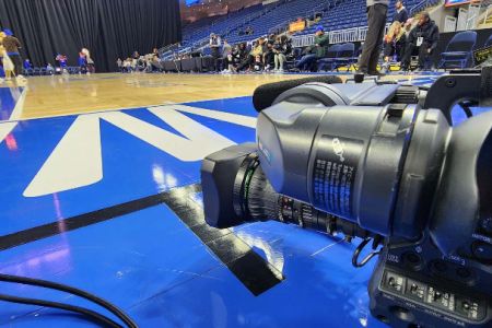 Multi-camera live sports production at Westchester Knicks basketball game