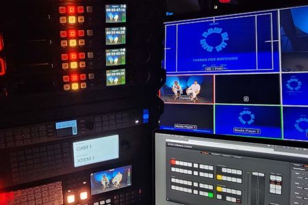 Multi-camera TV production setup with Andre 200