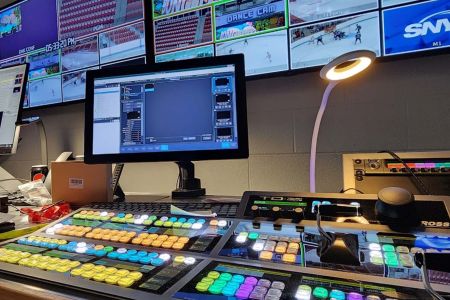 Multi-camera video switching production for Sacred Heart University hockey broadcast