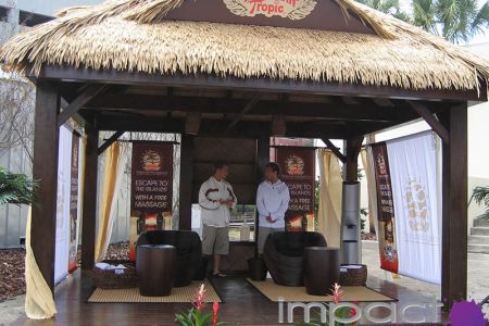 Nicely designed beach shack for Hawaiian Tropic sampling during spring break