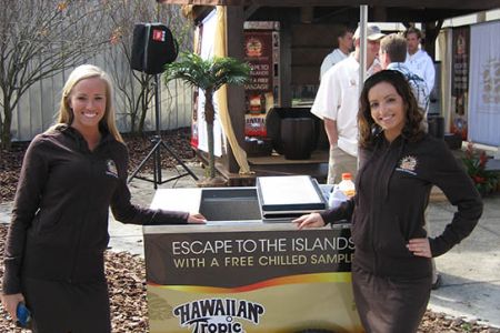 Sampling Hawaiian Tropic at spring break 